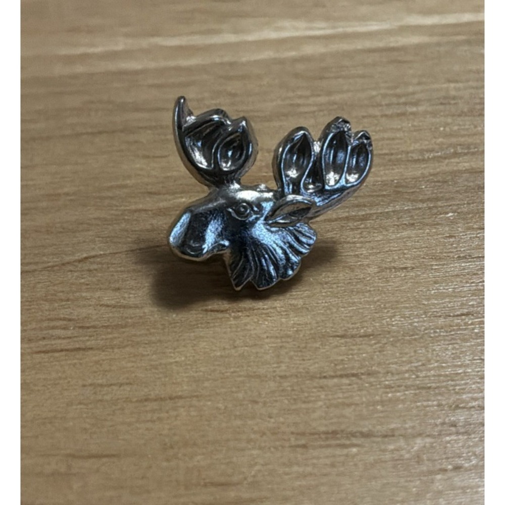 Vtg Loyal Order Of The Moose Screw Back Silver Tone Pin Fraternal Organization